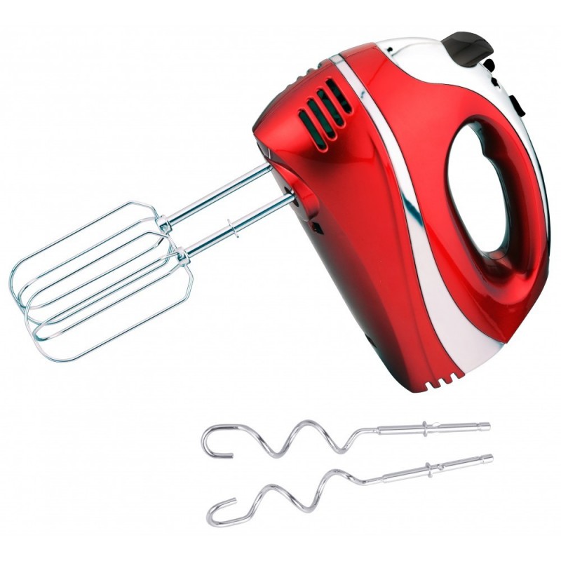 Mixer de mana Zephyr, 300 W, 5 trepte+functie turbo, rosu