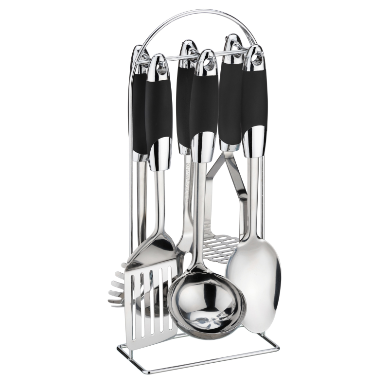 Set ustensile din inox cu manere din teflon, 7 piese, Bohmann