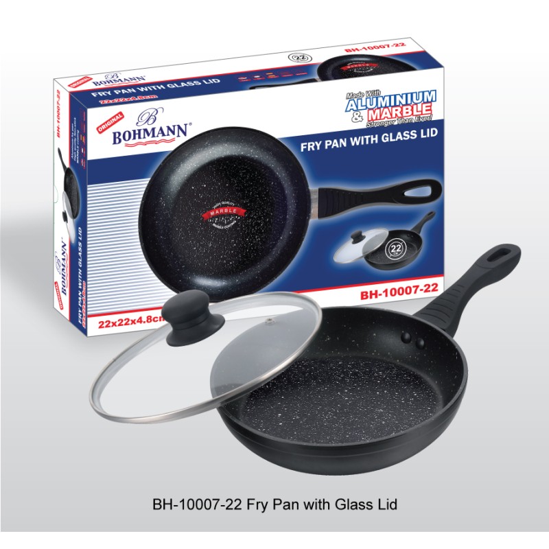 Tigaie aluminiu Bohmann 22X4.8 cm, interior din marmura - imagine 3