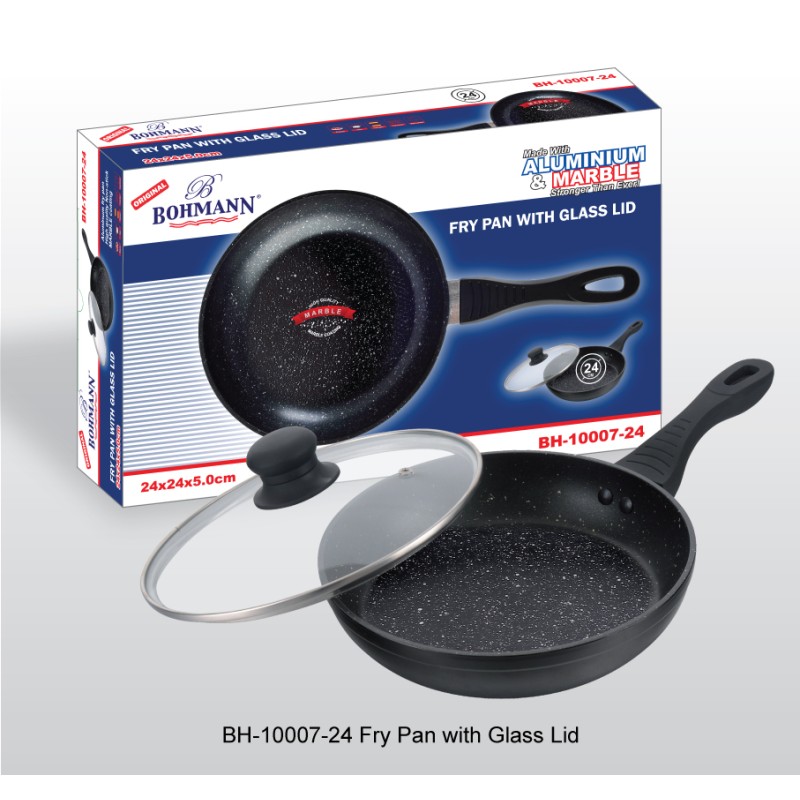 Tigaie aluminiu Bohmann 24X5.0 cm, interior din marmura - imagine 3